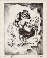 cca 1969 Zilzer Gyula (1898-1969) 14 litográfiáját tartalmazó amerikai kiadású mappa kísérő szövegge...