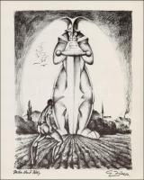 cca 1969 Zilzer Gyula (1898-1969) 14 litográfiáját tartalmazó amerikai kiadású mappa kísérő szövegge...