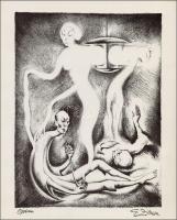 cca 1969 Zilzer Gyula (1898-1969) 14 litográfiáját tartalmazó amerikai kiadású mappa kísérő szövegge...