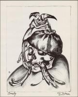 cca 1969 Zilzer Gyula (1898-1969) 14 litográfiáját tartalmazó amerikai kiadású mappa kísérő szövegge...