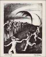 cca 1969 Zilzer Gyula (1898-1969) 14 litográfiáját tartalmazó amerikai kiadású mappa kísérő szövegge...