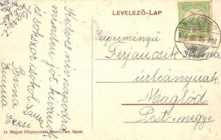 Bucsány, Bucany; Báró Springer központi iroda, M. kir. postahivatal, Római katolikus templom és isko...