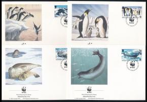 WWF: Seals and penguins 4 values + 4 FDCs WWF: Fókák és pingvinek 4 érték + 4 db FDC
