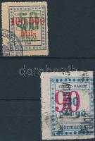1945-1946 2 db Szeged városi illetékbélyeg / Szeged 2 local fiscal stamps
