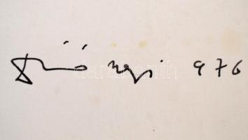 Diószegi Balázs (1914-1999): Gondolkodó, tus, papír, jelzett, paszpartuban, 42×30 cm