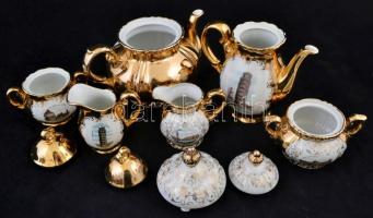 Bavaria emlék (Pisa) mokkás és teás készlet, matricás, jelzett (néhány) , kopott