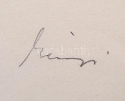 Belányi Viktor (1877-1955): Akt, tus, papír, jelzett, paszpartuban, 28×21 cm