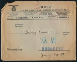 1938 IBUSZ utazási prospektus, programtervekkel, borítékkal, 16p