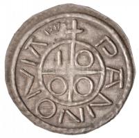 1896. Denár Ag, fantáziaveret I. István denár mintájára, melyet a Millennium alkalmából adtak ki (0,...