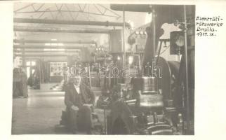 1917 Braila, Elektrititätswerke / power plant interior with machines, photo