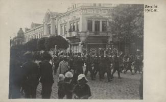 1917 Braila, Military parade with music band. photo