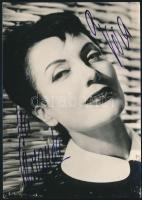 Isa Miranda (1909-1982) olasz színésznő aláírt képeslapja, 10x14 cm.