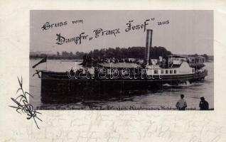 1898 Franz Josef gőzüzemű oldalkerekes személyhajó / Hungarian passenger steamship. photo