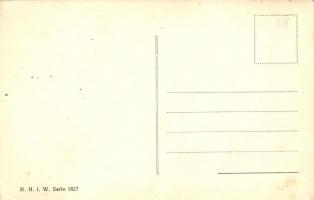 Üdvözlet Krampuszától / Krampus with gentleman, humour. H.H.i.W. Serie 1627