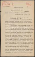 1914 Az Osztrák-Magyar Monarchia belgrádi nagykövete, Lovag Giesl Vladimír távirata Tisza István miniszterelnöknek, melyben a belgrádi közhangulatról számol be. Az orosz követ meggyilkolása után, az osztrák-magyar kereskedők elleni tüntetések, stb. / 1914 Cover of the telegraph to the Hungarian prime minister from the ambassador of the Austro-Hungarian Monarchy to Belgrade in which he descibes the atmosphere in Belgrade towards the monarchy.