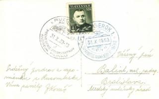 1939 Rozpomienka na Minulost, Vodcu, Národa / Andrej Hlinka memorial propaganda postcard, arrested b...