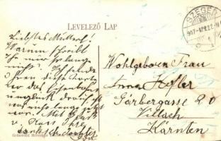 1907 Április 12.; Kiskundorozsma, Dorozsma, vasúti katasztrófa a szétzúzott étkező kocsikkal. Grünwa...