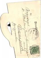 1907 A marienbadi Agerländer Kávéház egyedi kinyitható reklámlapja kávés csésze formában / Custom ma...