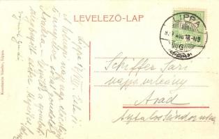 Lippa, Lipova; kilátással a Solymosi várromra és a Máriaradnai kegytemplomra, Konstantin Sándor kiad...