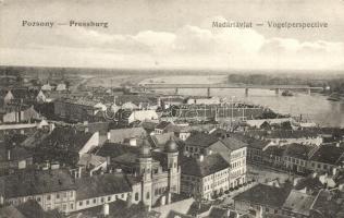 Pozsony, Pressburg, Bratislava; látkép zsinagógával / synagogue (EK)