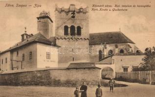 Késmárk, Kezmarok; Római katolikus templom és harangláb. Feitzinger Ede 634. / Kath. Kirche, Glockenthurm / Roman Catholic church and bell tower