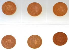 Libéria 2000-2001. 5$-10$ aranyozott Cu-Ni "ECU" érmék (6xklf) fóliatokban T:1-,2(PP) ujjl...