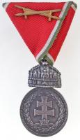 1922. "Magyar Koronás Ezüstérem (Signum Laudis)" peremén jelzett Ag kitüntetés, modern mellszalagon T:2 / Hungary 1922. "Hungarian Silver Medal with the Holy Crown (Signum Laudis)" Ag decoration hallmarked on edge on modern ribbon C:XF  NMK.: 403.