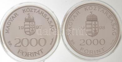 1997. 2000Ft Ag "Integráció az EU-ba-EURO I" + 1998. 2000Ft Ag "Integráció az EU-ba -...