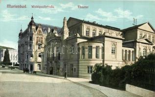 Marianske Lazne, Marienbad; Walquellstrasse, Theater / street view with theatre
