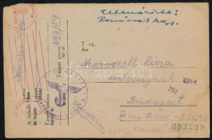 1942 Munkaszolgálatos tábori posta levelezőlapja. 309. gye