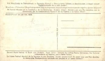 1949 Budapest, II. Világifjúsági és Diáktalálkozó. Egységbe Ifjúság! - 2 db képeslap