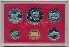 Amerikai Egyesült Államok 1981S 1d-1$ (6xklf) dísztokos szettben T:PP 
USA 1981S 1 Dime - 1 Dollar ...