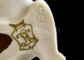 Ens elefántcsalád, kézzel festett, jelzett, egy helyütt apró sérüléssel, 16×4×6 cm