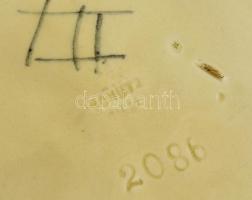 Schütz Cilli szecessziós süteményes tányér, kézzel festett, hibátlan, jelzett, d:19,5 cm