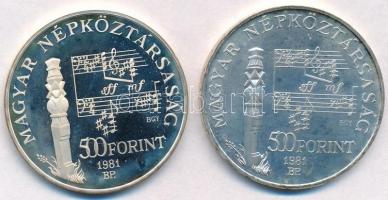 1981. 500Ft Ag "Bartók Béla" (2x) T:BU,PP fo., patina
Adamo EM62