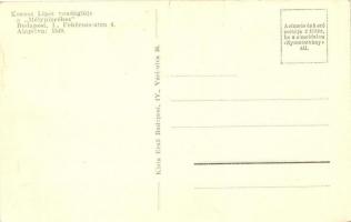 Budapest I. Tabán, Krausz Lipót vendéglője a Mélypincéhez. Fehérsas utca 4