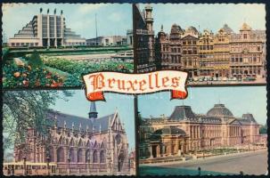 A z MTK labdarúgócsapat tagjai által aláírt képeslap Brüsszelből. (Jenei, Gödör, Vasai, Lanzkar, Kov...