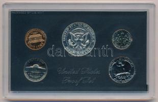 Amerikai Egyesült Államok 1968S 1d-1/2$ (5xklf) dísztokos szettben T:PP 
USA 1968S 1 Dime - 1/2 Dol...