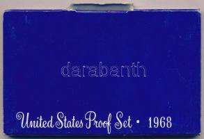 Amerikai Egyesült Államok 1968S 1d-1/2$ (5xklf) dísztokos szettben T:PP 
USA 1968S 1 Dime - 1/2 Dol...