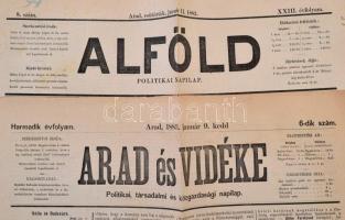 1883 Vegyes Arad megyei lapok, 2 db: 

Arad és Vidéke. Politikai, társadalmi és közgazdasági napil...