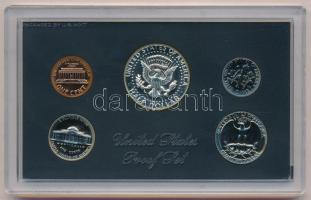 Amerikai Egyesült Államok 1969S 1d-1/2$ (5xklf) dísztokos szettben T:PP 
USA 1969S 1 Dime - 1/2 Dol...