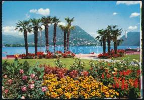 1965 A Ferencváros labdarúgócsapat tagjai által aláírt képeslap Svájcból (Juhász, Szőke, Németh, Hor...