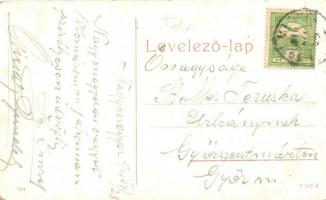 Nagymegyer, Velky Meder; Fő tér, Vidéki Takarékpénztár, Bor, sör és pálinkamérés / main square with ...