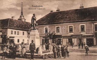 Érsekújvár, Nové Zamky; Kossuth Lajos tér, Hangos István Őrangyal Első Temetkezési vállalata / square, funeral shop