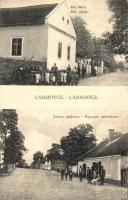 Ladamóc, Ladamovce; Református iskola, Fogyasztási szövetkezet / Calvinist school, cooperative shop