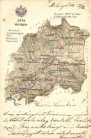 Árva vármegye térképe, kiadja Károlyi Gy. / Map of Árva County (kis szakadás / small tear)