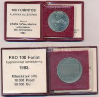 1981. 100Ft Ni "FAO I. - Világélelmezési nap" + 1983. 100Ft alpakka "Széchenyi István...