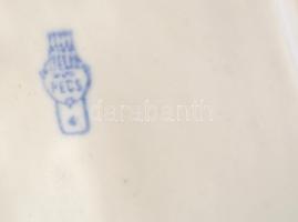 Zsolnay porcelán labdával játszó kisfiú, kézzel festett, jelzett, hibátlan, m: 13 cm