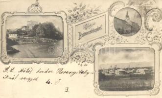 1898 Besztercebánya, Banska Bystrica; Mozaikos szecessziós üdvözlőlap / Floral Art Nouveau greeting card. photo by Krausz Tivadar (EK)