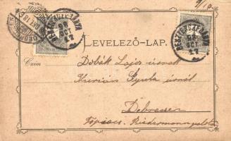 1898 Besztercebánya, Banska Bystrica; Mozaikos szecessziós üdvözlőlap / Floral Art Nouveau greeting ...